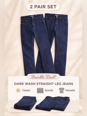 2 pairs J. Crew  9" mid-rise vintage slim-straight jean in resin rinse